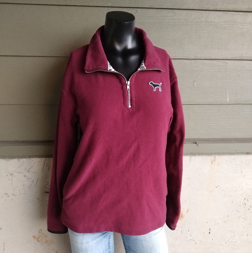 Pink Victoria's Secret Half Zip Fleece - Picture 2 of 5